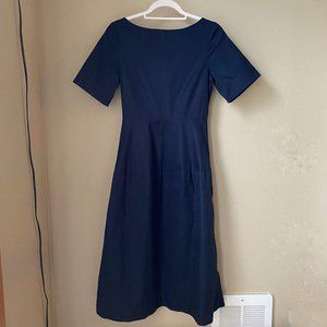 COS Dark Blue Short Sleeve Midi Dress XS